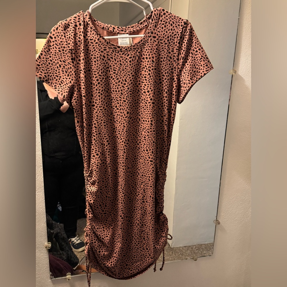 Leopard Print Ruched Dress
